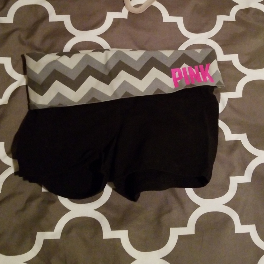 Pink yoga shorts